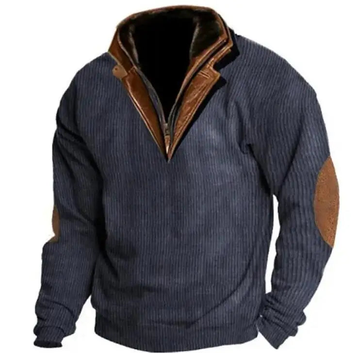 Custom Logo FitnessWear Autumn New Design Gym Sports Sweatshirt Men Vintage Hoodies Corduroy Sweatshirt