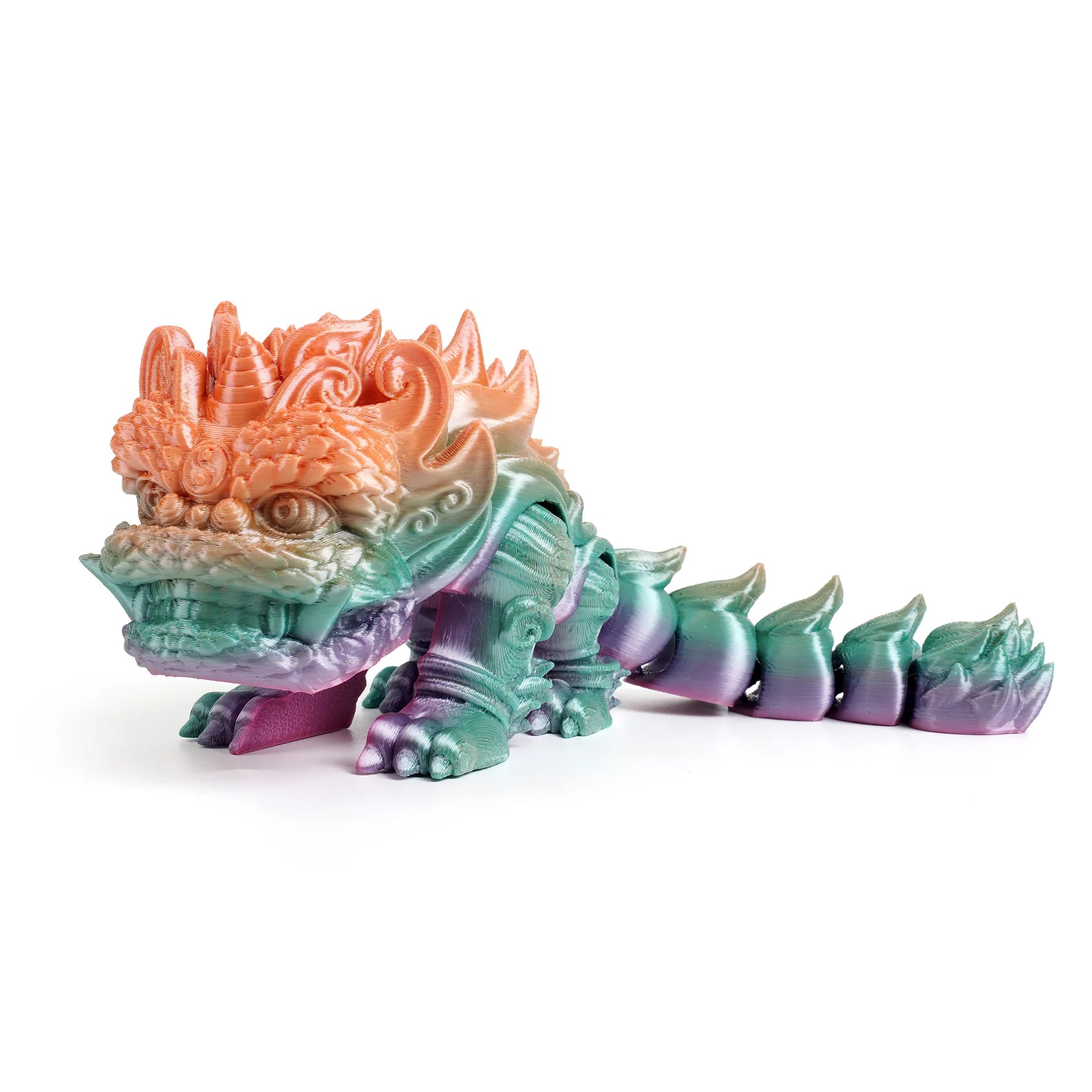 3d Printed Dragon Chinese Lion Joint with Movable Gradient Full Color for Desk3d Print Toys Top Decoration Chinese Style Toy