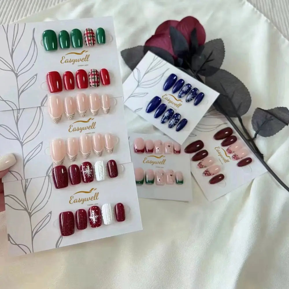 Easywell Wholesale Soft Gel False Nails with Custom Packing Nail Kit OEM/ODM Logo Design Luxury Hand Made Press on Nails Acrylic