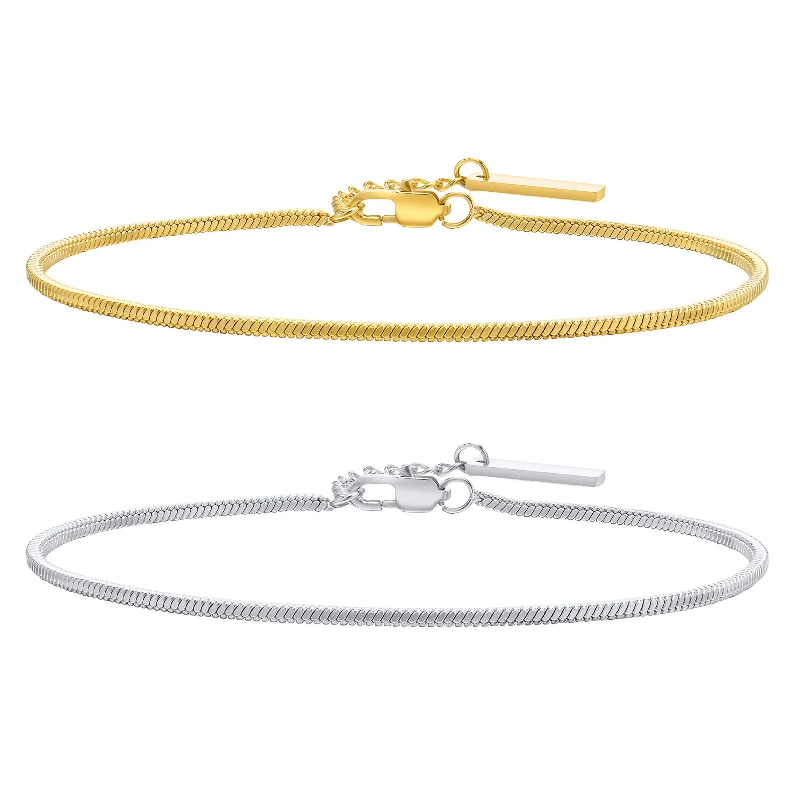 Fashion Minimalism Snake Wrist Italian Chain Stainless Steel Bracelet Bijoux En Acier Inoxydable