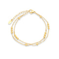 Chris April in Stock Japan Fashion Jewelry 316L Stainless Steel PVD Gold Plated Layers Beads Satellite Chain Bracelets