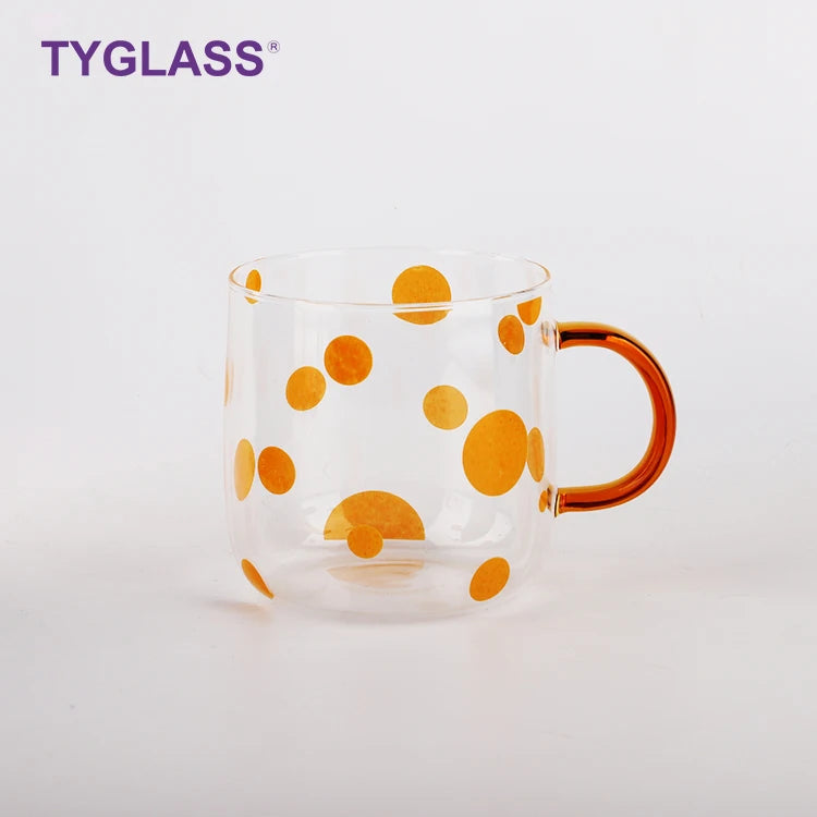 New Design Borosilicate Glass Mug Heat Resistance Coffee Cup for Tea and Drink Gift Set