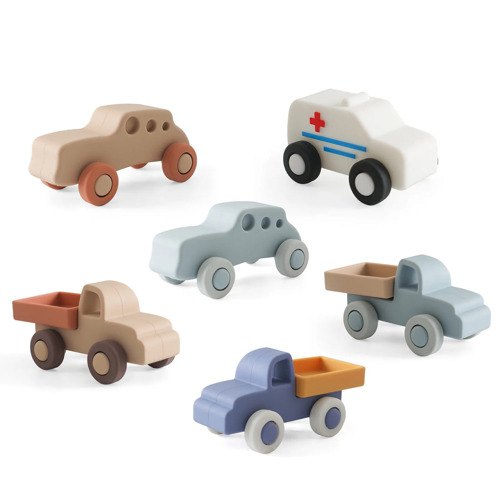 Natife Custom Education Silicone Baby Mini Ambulance Car Toy for Kids 0-24 Months