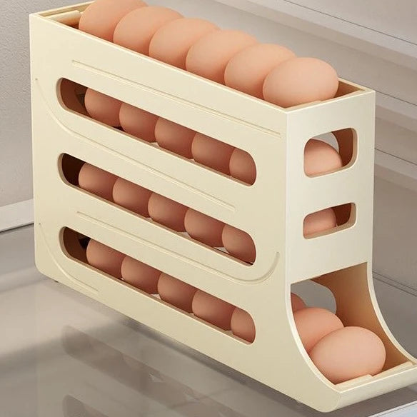 4-Layer Refrigerator Automatic Rolling  Egg Trays Kitchen Refrigerator Egg Dispenser Egg Holder