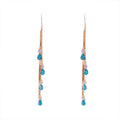 Vintage Temperament Blue Water Drop Diamond Tassel Earrings for Women Korean Fashion Earrings Party Jewelry Accessories Gifts