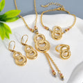 Dubai 14k Gold Plated Infinite Wedding Bride Jewelry Sets for Women