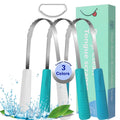 Available Double-sided Tongue Scraper Silicone Handle 304 Stainless Steel Tongue Scraper for Adults and Children
