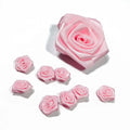OKAY 3/8 Inch Mini Small Rose Ornament Single Face Satin Rosette Rose Buds Bows for Wedding Bridal Gift Wrap Decoration
