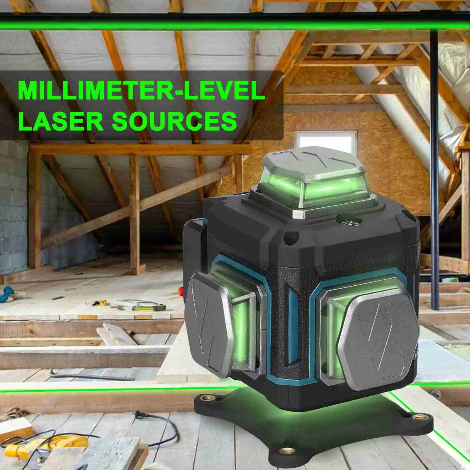 EU Stock Multifunctional Laser 16 Lines Level 3° Self Leveling Machine Rechargeable Battery Leveling Tool