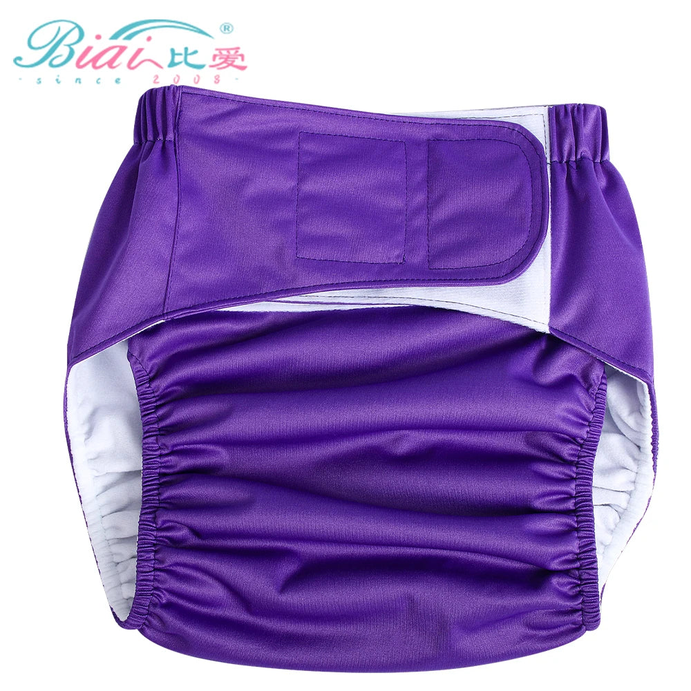 Reusable  Magic Tape Ice Mesh Lining Velcro Adult Washable Cloth Diaper Leg Leakproof Diaper Hook and Loop Adjustable