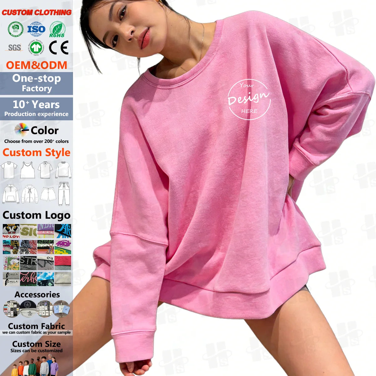 Spring Loose Round Neck Lazy Wind Sweater Women's Batwing Sleeve Solid Color Top Drop Shoulder Sweatshirt