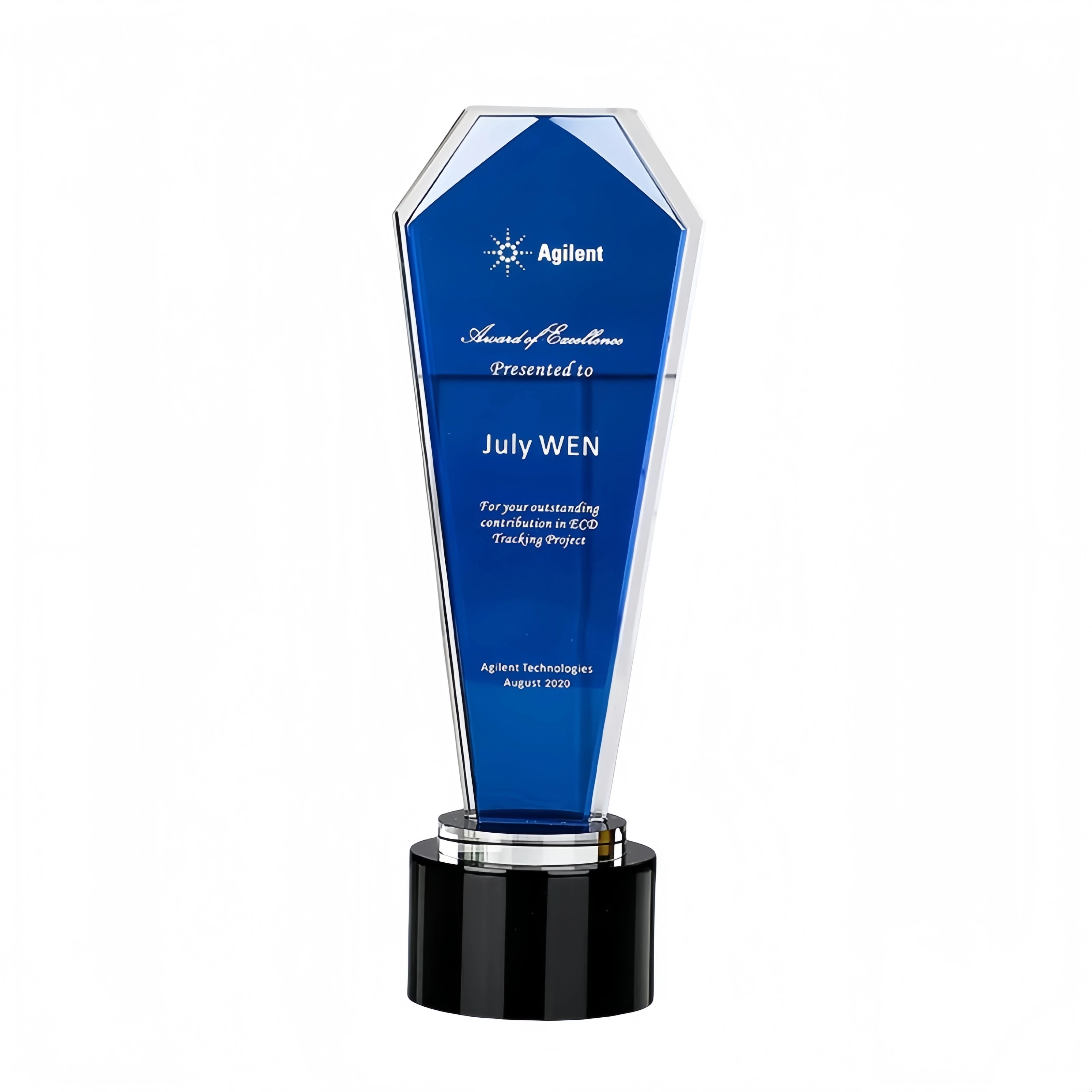 Licensed Creative Crystal Trophy Competition: Commemorative Wood-Base Award for Outstanding Employees