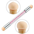 Nail Art Picking Dotting Pen Painting Brush Double Head Acrylic Gradient Sponge Nail Brush with 4 Pieces Replacement Head