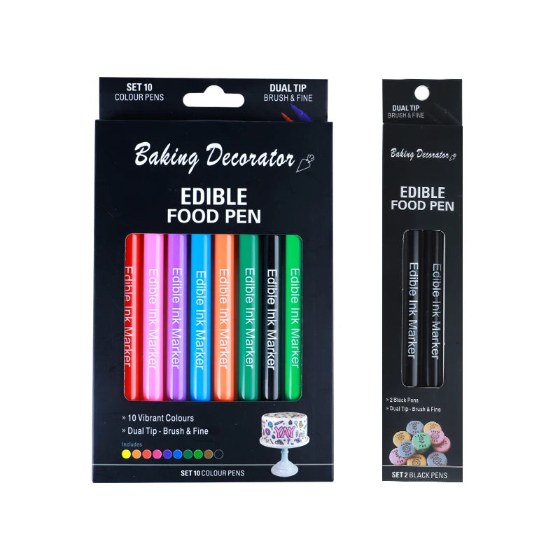 Customized Plastic Dual-Tip Food Coloring Pastry Decorating Marker Pens with Private Logo for Gift MegaBDM
