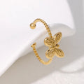 Beimai OEM Ring Butterfly Twist Open 18K Gold-plated Stainless Steel Women Ring