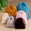 5*7cm Colorful Custom LOGO Small Velvet Pouch Packaging Drawstring Jewelry Velvet Bags for Gift