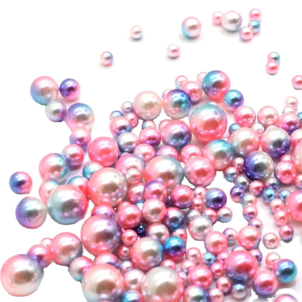 4/6/8/10mm Multi Size Gradient Round No Hole Plastic Pearl Beads for Jewelry Cloth Accessories Crafts