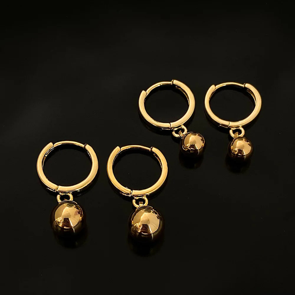 New Arrivals Hoop Earrings Gold Plated Earrings 6MM 8MM Round Beads Earrings for Women