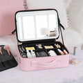 Professional Portable Travel Makeup Bag with Led Mirror Anti-theft Zipper Led Mirror Makeup Bag
