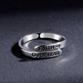 Adjustable Cross Letter Ring Faith Over Fear Ring Silver Inspirational Jewelry Gifts Vintage Faith Religious Ring Men Women Teen