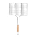 Fish Grill Basket Stainless Steel Non-Stick Folding Lightweight BBQ Grill Silicone Mitts Brush