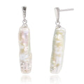 Premium Sense Brass Metal Natural Irregular Baroque Toothpick Pearl Drop Earrings for Women Jewelry Customized
