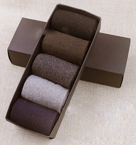 Winter Thick Thermal Comfortable Sweat-absorbing Geometric Gift Box Crew Polyester Dressed Socks for Men
