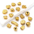 20pcs Stainless Steel Golden Loose Beads Baroque Titanium Metal Irregular DIY Bracelet Necklace Beads