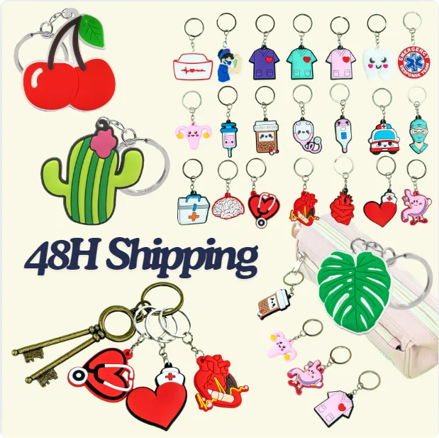 Wholesale New Designer 2d Cartoon Soft Silicone Keychains Medicine Cure Doctor Key Chain Accessories in Bulk