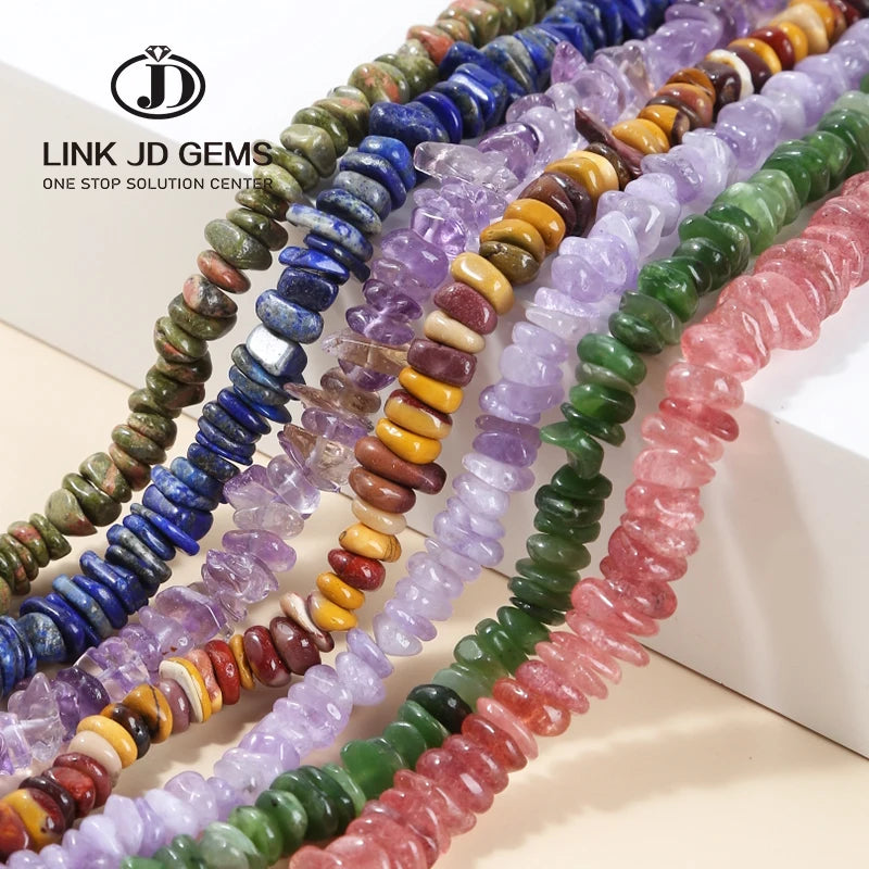 Loose Bead Chips 8-10mm Genuine High Quartz Stone Natural Gemstone Bead DIY Jade Irregular Chip Beads