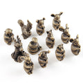 Antique Bronze Animal Incense Seat Creative Twelve Zodiac Incense Insertion Home Indoor Mini Figurine Casting Ornament