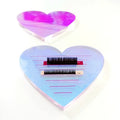 New Private Label Acrylic Heart Shape Transparent Iridescent Eyelash Tile Pallet Tray