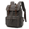 Fashion Men Canvas Backpack  Vintage Canvas Leather Backpack