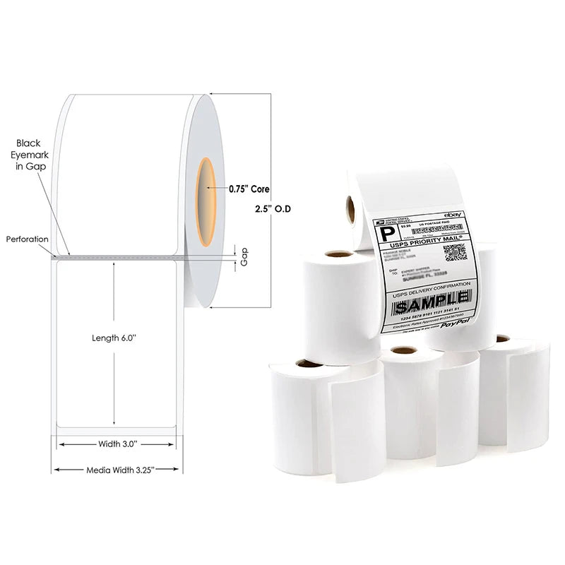 Share Sailing Label Factory Directly Sales 4"*6" INCH * 500 Self-adhesive Thermal Label for Label Printer Machine