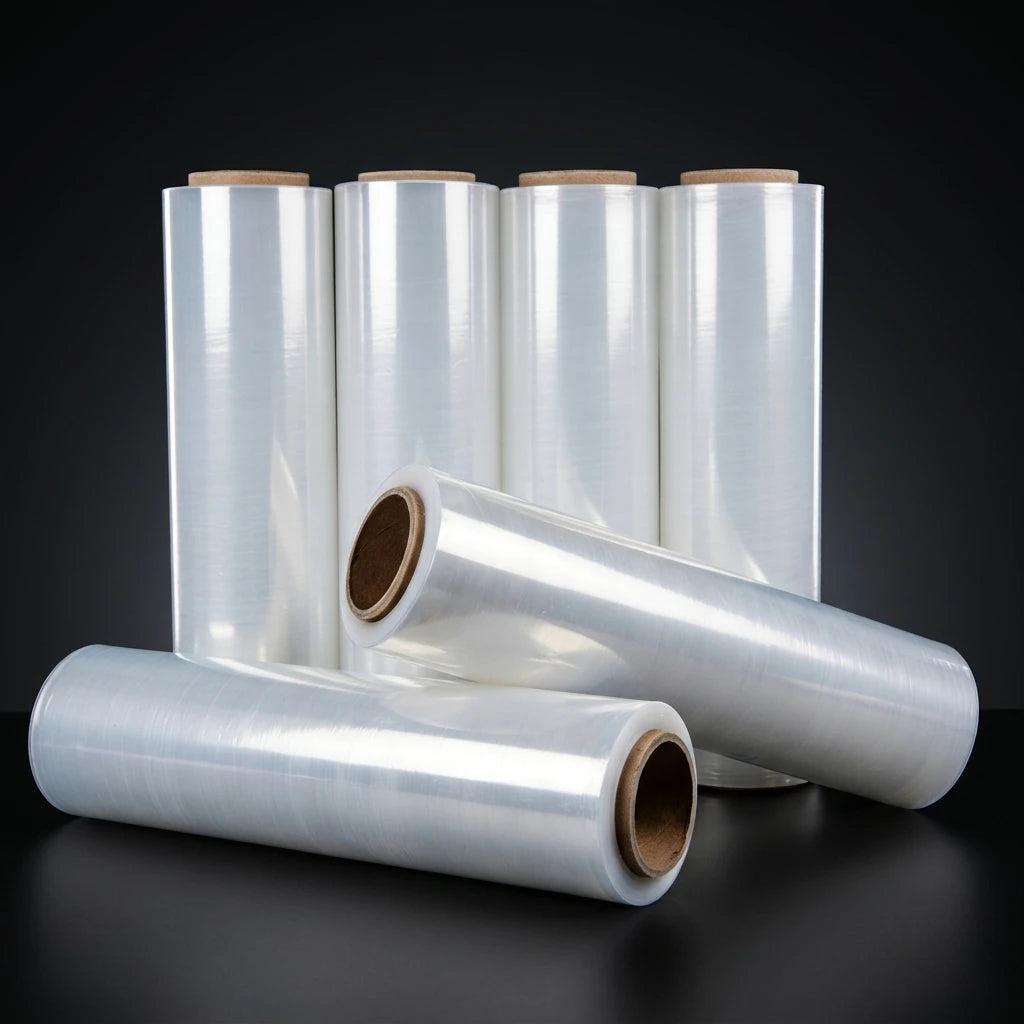 Packaging Stretch Film Wrap PE Waterproof Single Sided Pressure Sensitive Acrylic Adhesive Roll for Bag Sealing