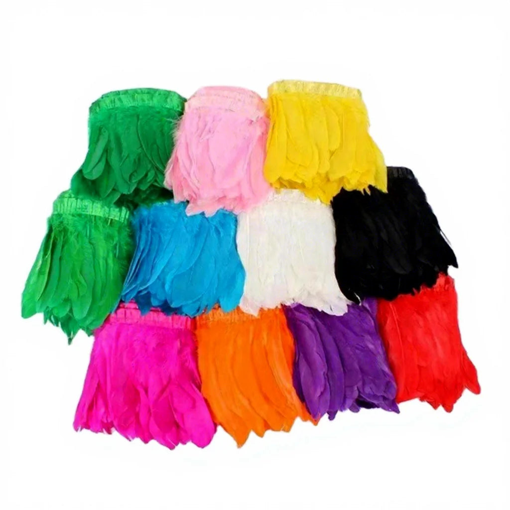 24 Colors on Stock 5-7inch Goose Pallet Parried Feather Trim for Carnival Dress