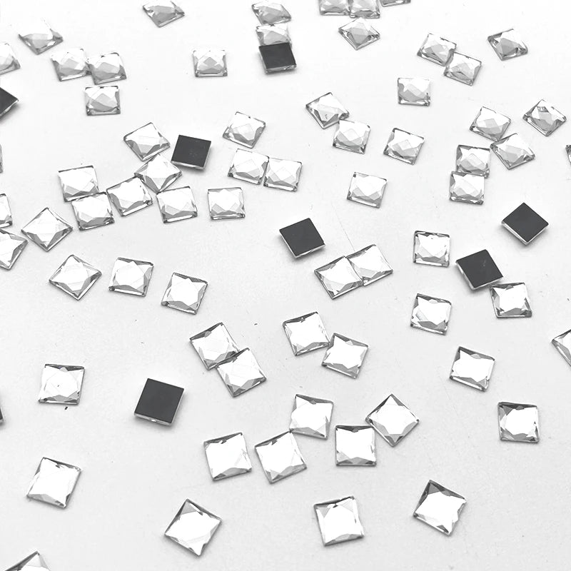 Wholesale Square Glass Flat Back Rhinestones Bulk Crystal Glass Rhinestones for Nail Art