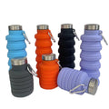 Collapsible Silicone Cup Foldable Outdoor Sports Travel Water Bottle with Carabiner Portable Drinkware