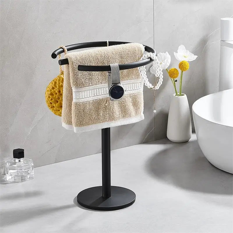 Standing Towel Rack Washplate Kitchen Towel Hanging Household Countertop Towel bar Sus304 Stainless Steel Matte Black