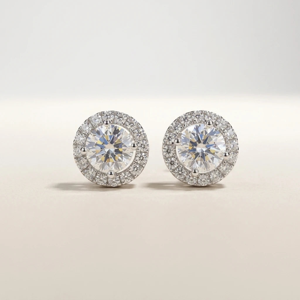 HQ Gems New Design Real Gold 14K White Gold Screw Earring Women 0.8 Carat Moissanite Diamond Earring