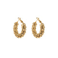 Various Gold French Retro Stainless Steel Geometric Earrings Fashionable Round Circle Titanium Steel Earrings for Women