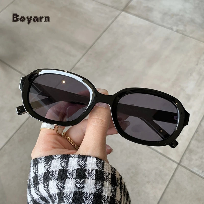 Boyarn Stylish Influencer Small Frame Pc Oval Women Uv400 Sun Glasses Designer Party Sunglasses Female and Men Shades