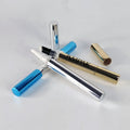 Unique Wholesale Small Silver Lip Gloss Tubes Custom Click Twist up Cosmetic Pen With Brush Applicator