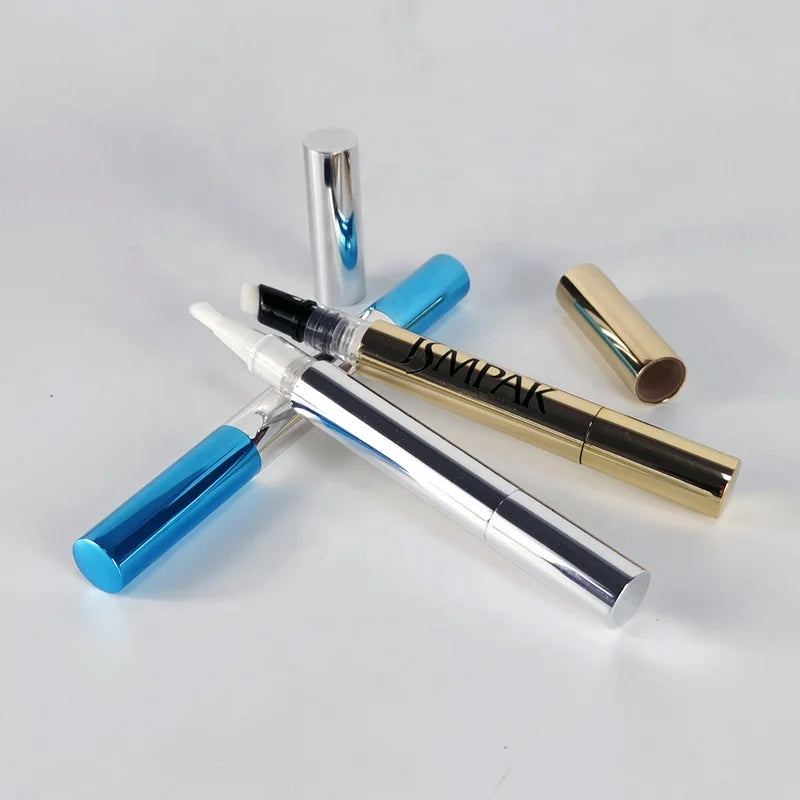 Unique Wholesale Small Silver Lip Gloss Tubes Custom Click Twist up Cosmetic Pen With Brush Applicator