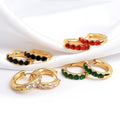 Waterproof Women Jewelry Birthstone Earrings Stainless Steel Gold Cubic Zirconia Huggie Earring Bling Luxury Diamond Earrings