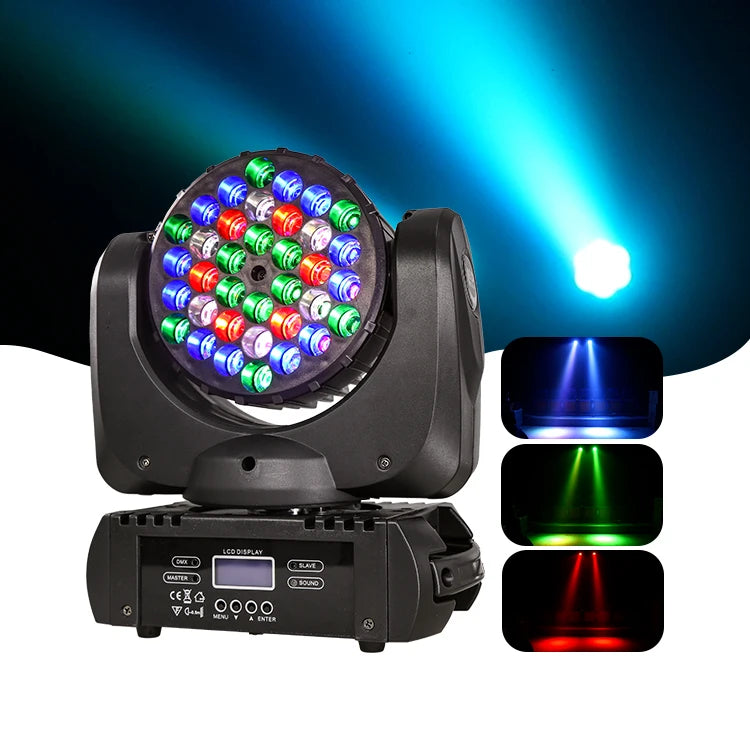 Dmx512 36*3W Led Moving Head RGBW Beam Wash Light 7r Stage Light for Bar Dj Disco Wedding