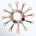 Fashion New Design Full Diamond Keychain Crystal Rhinestone Ball Key Chains Car Key Rings Schoolbag Charm Pendant Round Keychain
