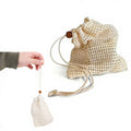 Custom Logo Natural Cotton Soap Bag Eco Friendly Mesh Net Pouch for Exfoliating Foaming Quick Drying Mini Soaps Bag Net Bag