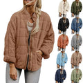 Women's Casual Winter Quilted Coats Lightweight Zip-up Padded Jacket Stand Collar Breathable Warm Cotton Filled Wholesale Short