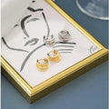 Fine Jewelry Simple Design Three Layers Simple 18K Gold Plated S925 Sterling Silver Hoop Earrings for Women HEH496